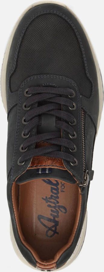 Australian Heren Sneakers Huricane Leather Blue Tan Donkerblauw