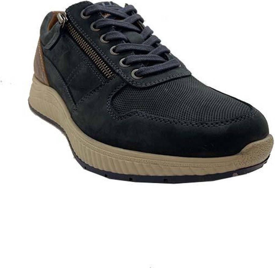 Australian Heren Sneakers Huricane Leather Blue Tan Donkerblauw