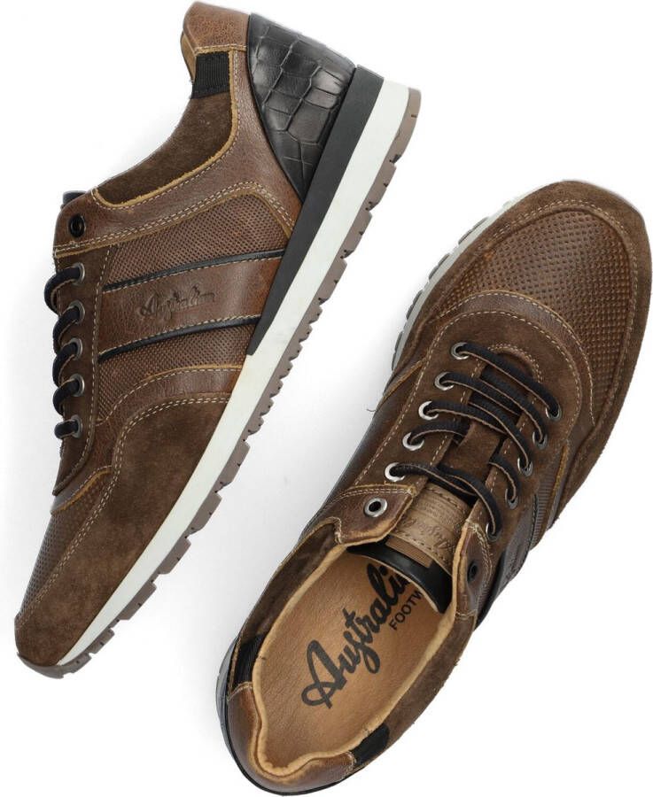 Australian Bruin Tinten Navarone Lage sneakers Leren Sneaker Heren Bruin - Foto 13