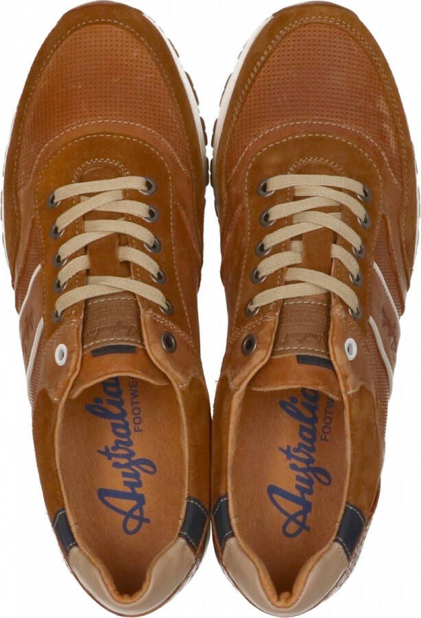 Australian Navarone Lage sneakers Leren Sneaker Heren Cognac