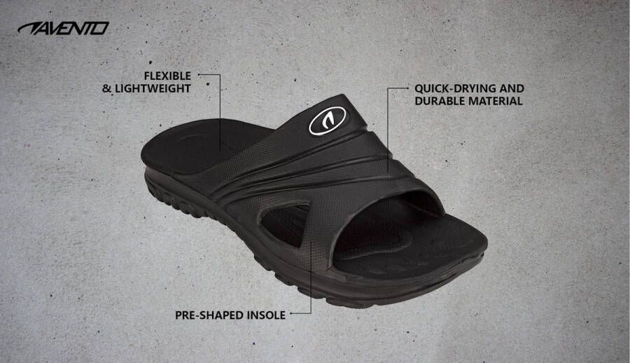 Avento Badslipper Lichtgewicht Zwart