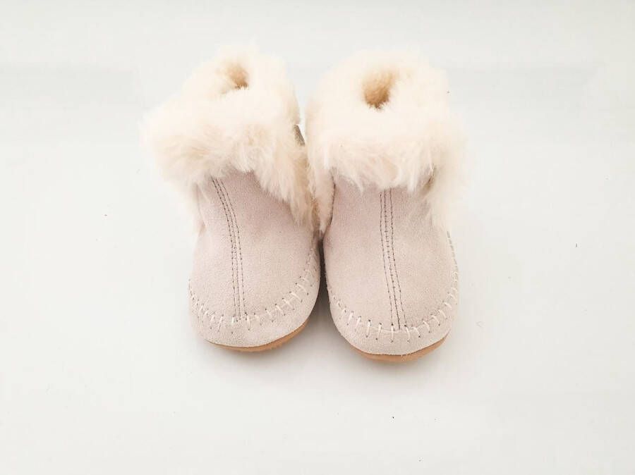Baby Dutch Winterschoen Baby Hoge Bootie Grijs Boot Bont Suede Klittenbandsluiting