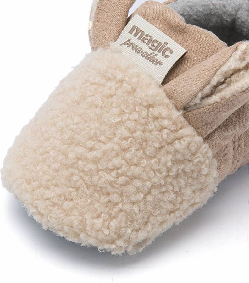 Baby-slofje.nl Beige warme en schattige babyslofjes van Baby-Slofje