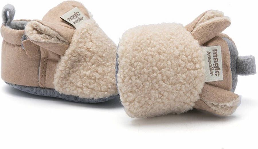 Baby-slofje.nl Beige warme en schattige babyslofjes van Baby-Slofje