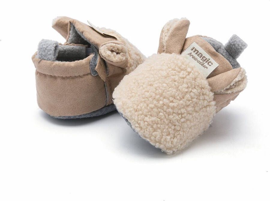 Baby-slofje.nl Beige warme en schattige babyslofjes van Baby-Slofje