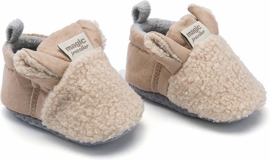 Baby-slofje.nl Beige warme en schattige babyslofjes van Baby-Slofje