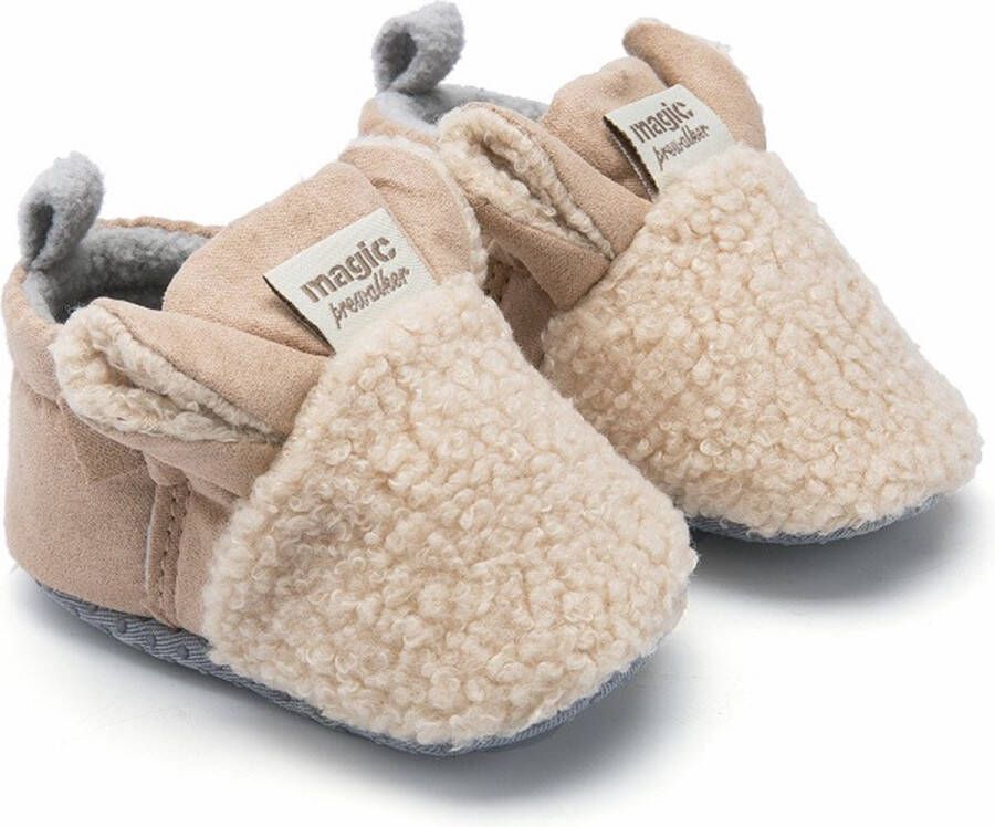 Baby-slofje.nl Beige warme en schattige babyslofjes van Baby-Slofje