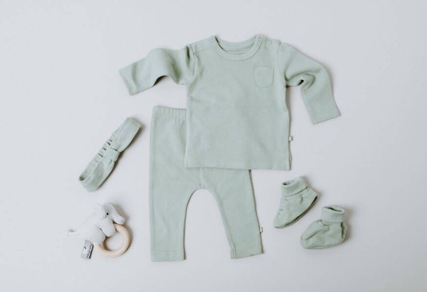 Baby's Only Slofjes Pure Dusty Green 100% ecologisch katoen GOTS