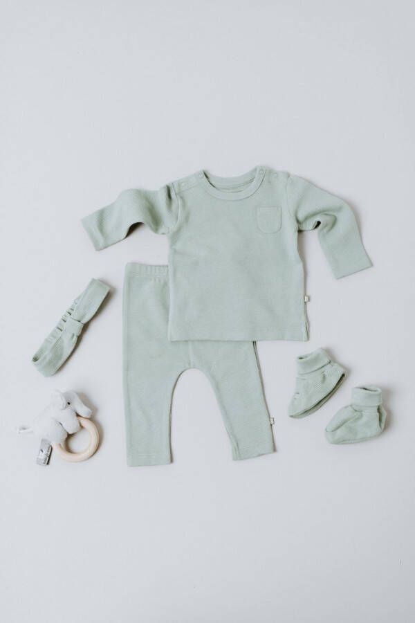 Baby's Only Slofjes Pure Dusty Green 100% ecologisch katoen GOTS