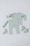 Baby's Only Slofjes Pure Dusty Green 3 6 mnd 100% ecologisch katoen GOTS - Thumbnail 3