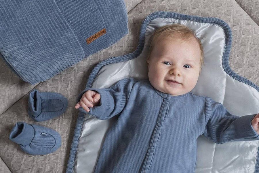 Baby's Only Slofjes Pure Vintage Blue 100% ecologisch katoen GOTS