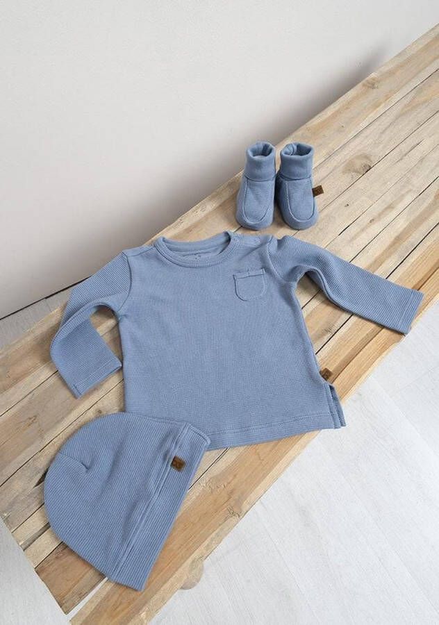 Baby's Only Slofjes Pure Vintage Blue 100% ecologisch katoen GOTS