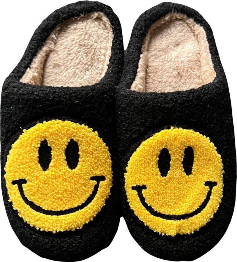 Badrock Smiley sloffen panter unisex pantoffels Smiley slippers tijger sloffen zachte pantoffels gekke sloffen dames & heren panter cadeau