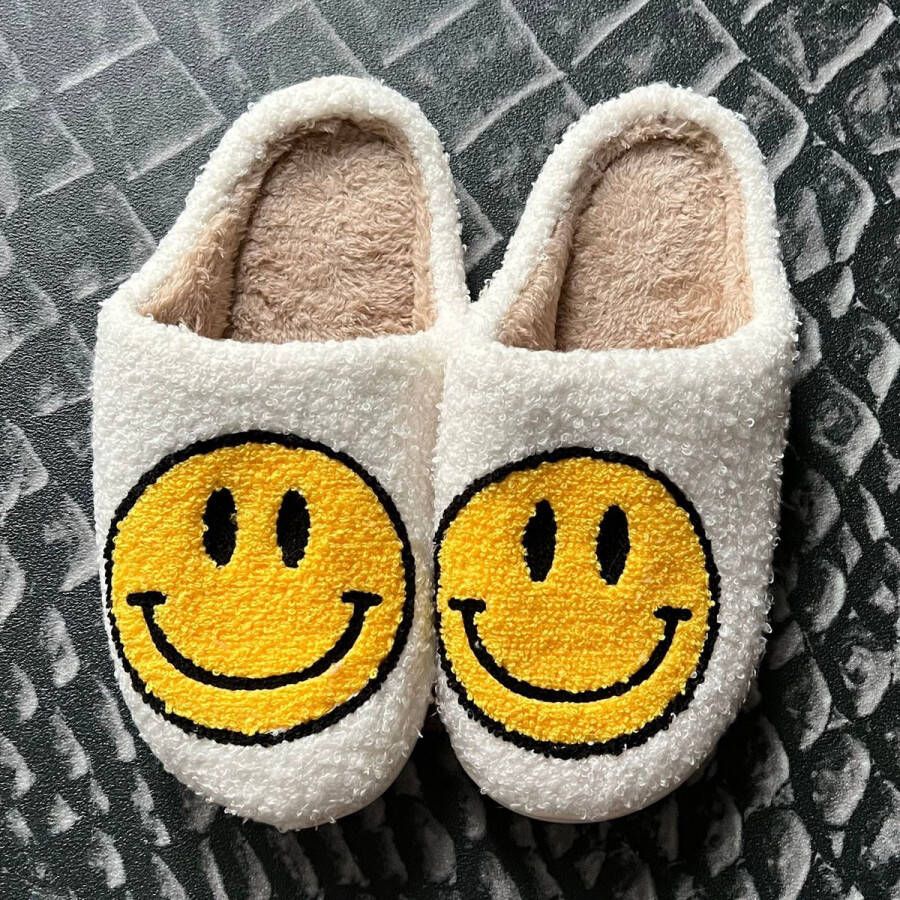 Badrock Smiley sloffen panter unisex pantoffels Smiley slippers tijger sloffen zachte pantoffels gekke sloffen dames & heren panter cadeau