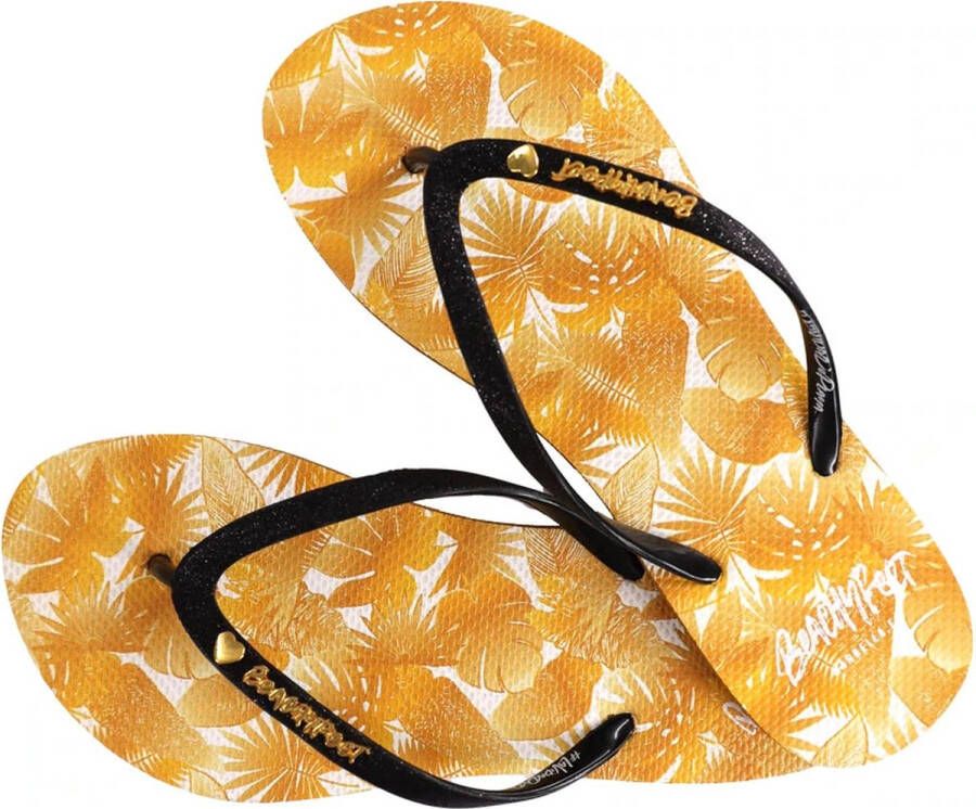 BeachyFeet Teenslippers Lujo Tropical Geel