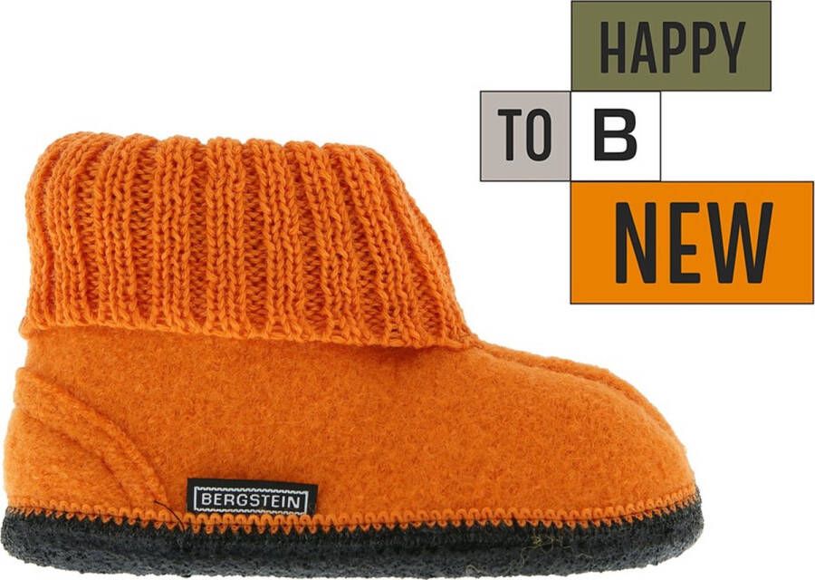Bergstein Cozy slofjes oranje Schapenwol