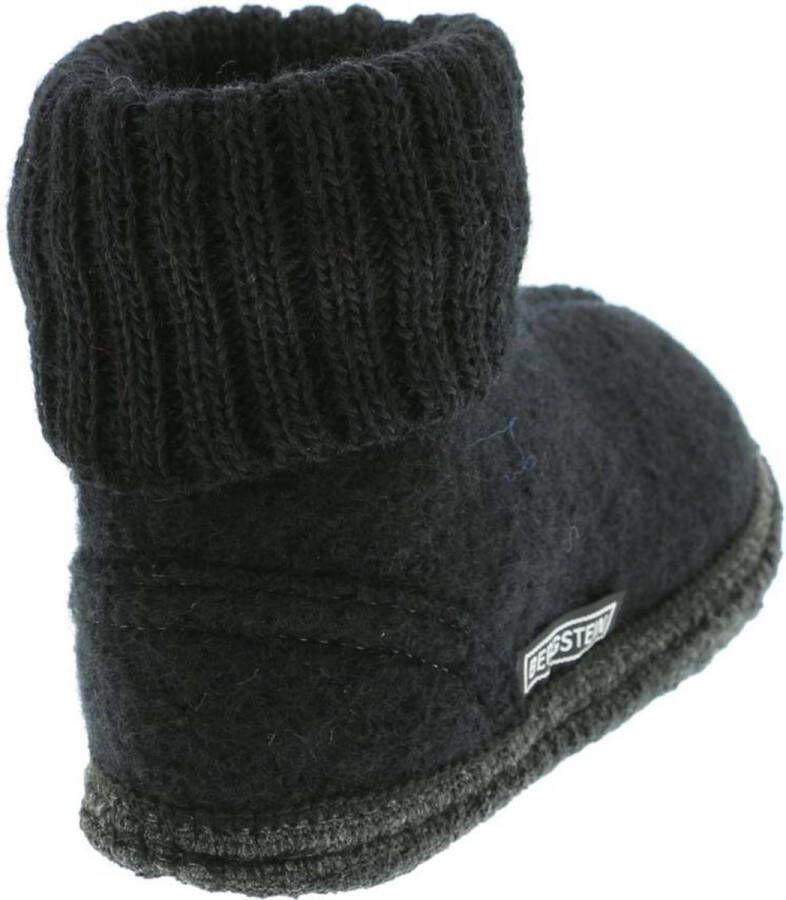 Bergstein Cozy Sloffen Pantoffels voor en kinderen 100% Zuiver sc wol Black - Foto 6