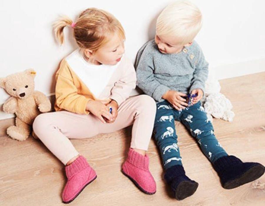 Bergstein Cozy Sloffen Pantoffels voor en kinderen 100% Zuiver sc wol Black - Foto 13