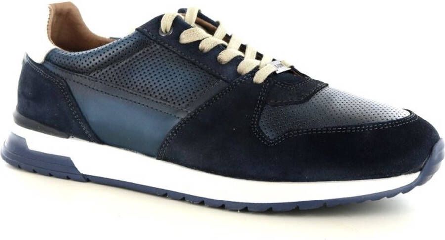 Berkelmans Narrelan Heren veterschoen Blauw Navy suede