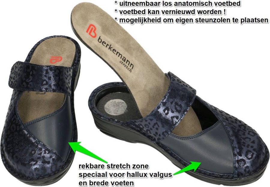 Berkemann -Dames blauw donker pantoffels - Foto 3