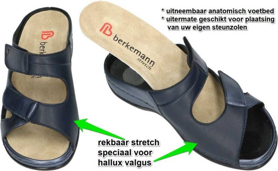 Berkemann -Dames blauw slipper muiltje