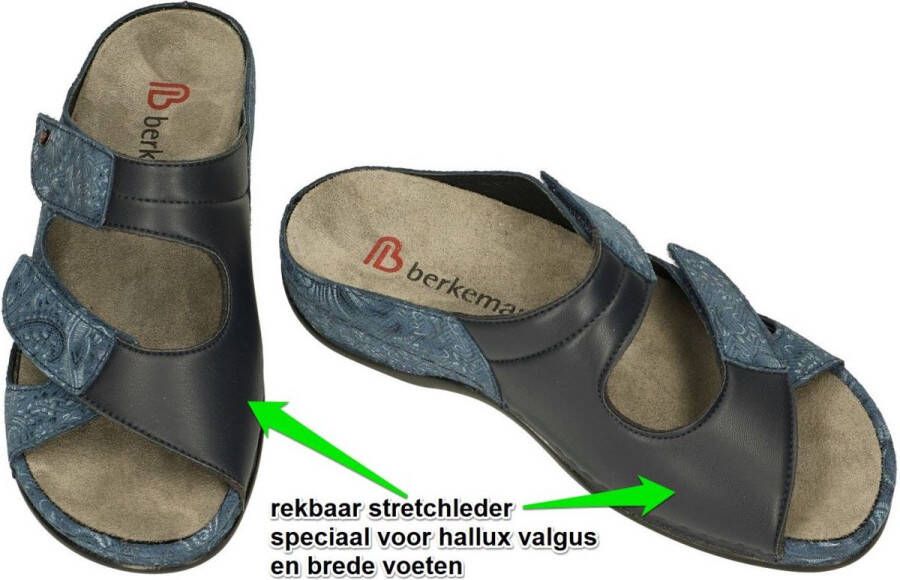Berkemann -Dames blauw slippers & muiltjes