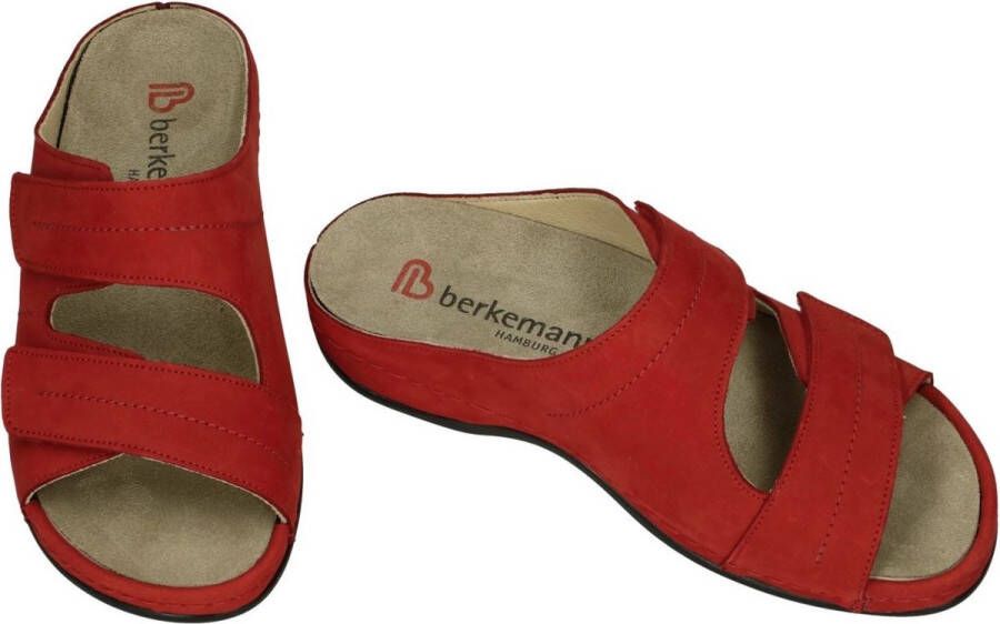 Berkemann -Dames rood slippers & muiltjes