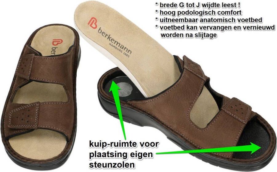 Berkemann -Heren bruin donker pantoffels & slippers