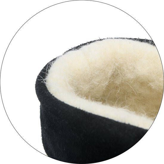 Bernardino Spaanse Sloffen Met 100% wollen voering Suède zooltje Vilten tussenzool Unisex Zwart incl. opbergzak - Foto 4
