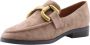 Bibi Lou Beige Suède Loafers met Gouden Gesp Beige Dames - Thumbnail 11