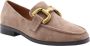 Bibi Lou Beige Suède Loafers met Gouden Gesp Beige Dames - Thumbnail 12