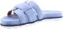 BiBi Lou Slippers Dames Sandalen Instappers Damesschoenen Leer Blokhak 760Z10VK Blauw - Thumbnail 7