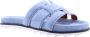 BiBi Lou Slippers Dames Sandalen Instappers Damesschoenen Leer Blokhak 760Z10VK Blauw - Thumbnail 8