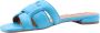 BiBi Lou Slippers Dames Sandalen Instappers Damesschoenen Leer Blokhak 760Z10VK Blauw - Thumbnail 11