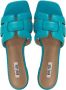 BiBi Lou Slippers Dames Sandalen Instappers Damesschoenen Leer Blokhak 760Z10VK Blauw - Thumbnail 6