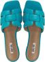 BiBi Lou Slippers Dames Sandalen Instappers Damesschoenen Leer Blokhak 760Z10VK Blauw - Thumbnail 15