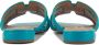 BiBi Lou Slippers Dames Sandalen Instappers Damesschoenen Leer Blokhak 760Z10VK Blauw - Thumbnail 9