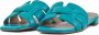 BiBi Lou Slippers Dames Sandalen Instappers Damesschoenen Leer Blokhak 760Z10VK Blauw - Thumbnail 11