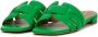 BiBi Lou Slippers Dames Sandalen Instappers Damesschoenen Leer Blokhak 760Z10VK Groen - Thumbnail 7