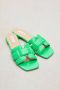 BiBi Lou Slippers Dames Sandalen Instappers Damesschoenen Leer Blokhak 760Z10VK Groen - Thumbnail 5