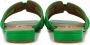 BiBi Lou Slippers Dames Sandalen Instappers Damesschoenen Leer Blokhak 760Z10VK Groen - Thumbnail 6