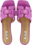 BiBi Lou Slippers Dames Sandalen Instappers Damesschoenen Leer Blokhak 760Z10VK Paars - Thumbnail 10