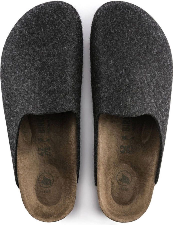 Birkenstock Amsterdam Anthracite narrow VEG Felt Wooly Home Unisex Pantoffels Antraciet