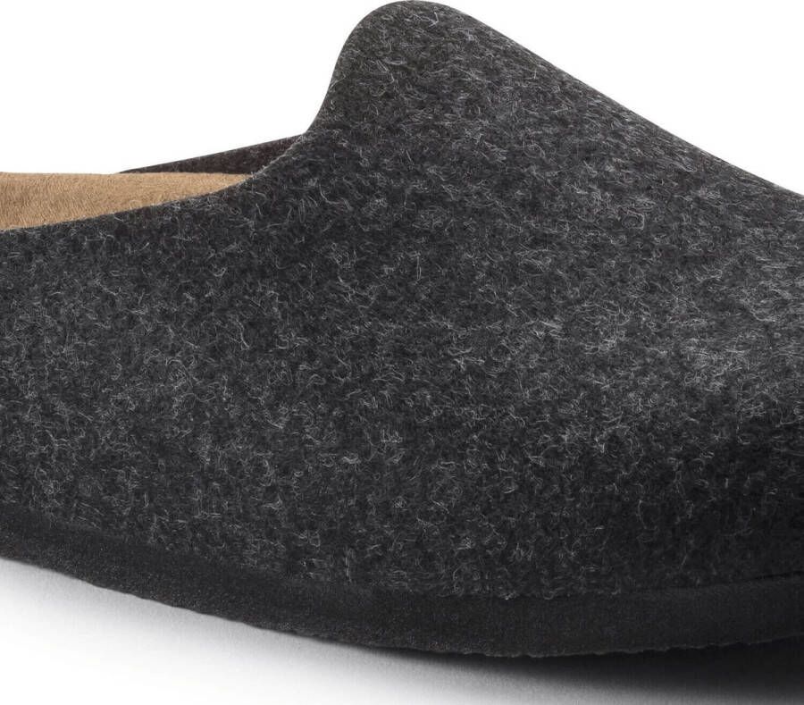 Birkenstock Amsterdam Anthracite narrow VEG Felt Wooly Home Unisex Pantoffels Antraciet