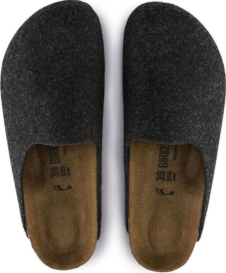 Birkenstock Amsterdam Anthracite narrow VEG Felt Wooly Home Unisex Pantoffels Antraciet