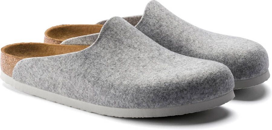 Birkenstock Amsterdam Light Gray narrow VEG Felt Wooly Home Unisex Pantoffels Lichtgrijs