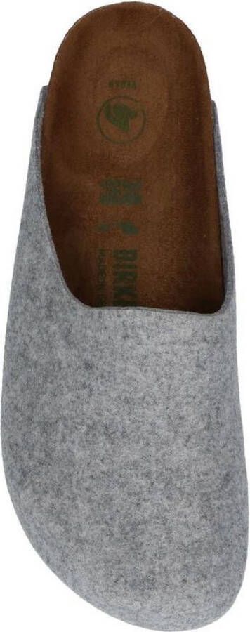 Birkenstock Amsterdam Light Gray narrow VEG Felt Wooly Home Unisex Pantoffels Lichtgrijs