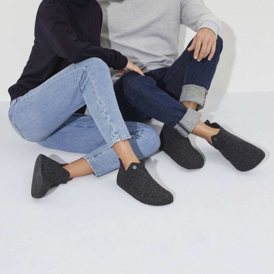Birkenstock Andermatt Pantoffels Anthracite Regular fit | Zwart | Wolvilt - Foto 2