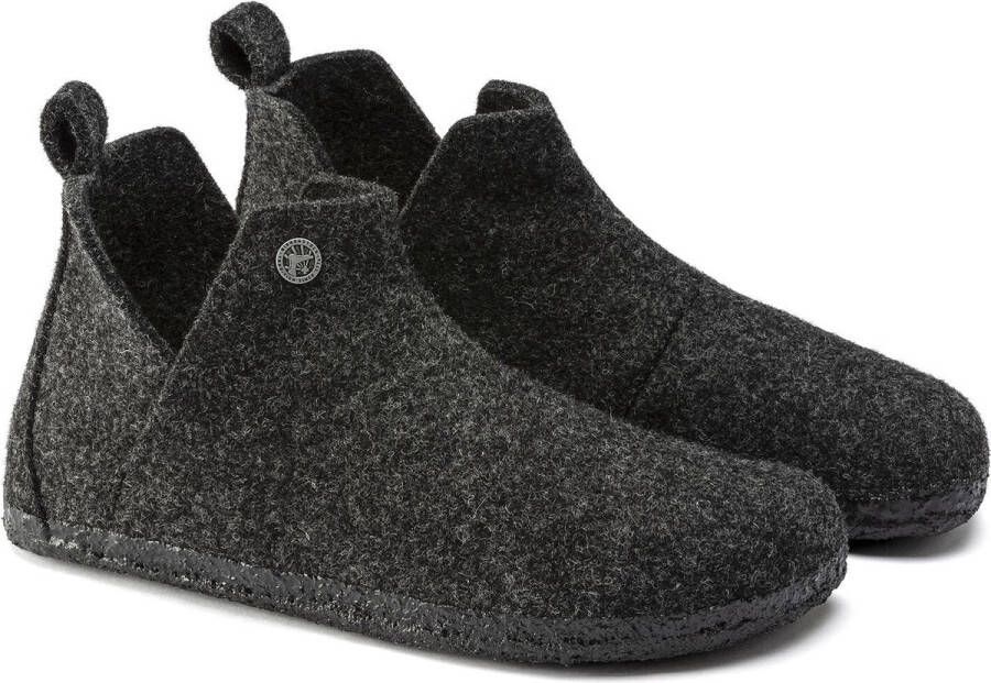 Birkenstock Andermatt Pantoffels Anthracite Regular fit | Zwart | Wolvilt - Foto 10