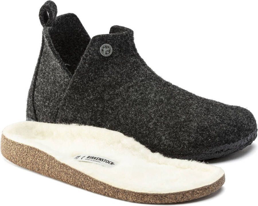 Birkenstock Andermatt Pantoffels Anthracite Regular fit | Zwart | Wolvilt - Foto 11